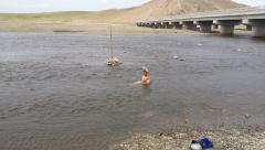 First bath in a month!